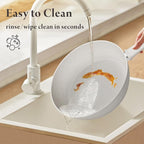 24 Pcs Pots and Pans Set Non Stick, Ceramic Cookware Set with 8QT Stock Pot, Healthy Non Toxic Kitchen Cookware, Large Capacity, Induction Compatible, PFAS/PTFE/PFOA/PFOS Free, Cream White