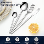 24 Pcs Silverware Set for 6,Stainless Steel Cutlery Flatware Set, Durable Eating Utensils Set Included Knives Spoons and Forks Set,Mirror Polished Tableware For Home,Restaurant,Dishwasher Safe
