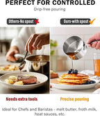 Cooks Standard Stainless Steel Butter Warmer 0.29 QT, Multi-Ply Clad Small Sauce Pan, 270ml Mini Butter Chocolate Milk Melting Pot with Pour Spout Cooking Pot ideal for Chefs, Baristas