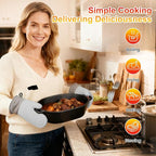 ARC Dutch Oven for Bread Baking, 3.6QT Oval Cast Iron Bread Loaf Pan with Lid, Bread oven for Sourdough, Sourdough Starter Kit Includes Bread Box & Heat-Resistant Oven Mitts