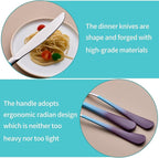 20-Piece Blue and Purple Silverware Set for 4, 18/0 Stainless Steel Flatware Cutlery Utensils Set, Includes Dinner Knives, Forks, Spoons, Salad Forks, Teaspoons, Dishwasher Safe