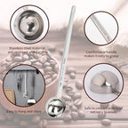 2Pcs 1 Tablespoon 2 Tablespoon Coffee Scoop Stainless Steel Long Handle Measuring Spoon 1 tbsp 2 tbsp Measuring spoon 15 ml 30 ml Coffee Scoop for Ground Coffee