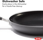 OXO 12” Non-Stick Every Day Frying Pan with Lid, BPA-Free Comfort Grip Silicone Handle, Dishwasher & Oven Safe, PFAS-Free Ceramic Skillet, Black
