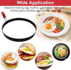 8 Inch Large Egg Rings for Frying Eggs with Foldable Handle, 2 Pack Stainless Steel Round Egg Shaper, Eggs Mcmuffin Ring Mold for Camping Pancake Sandwiches