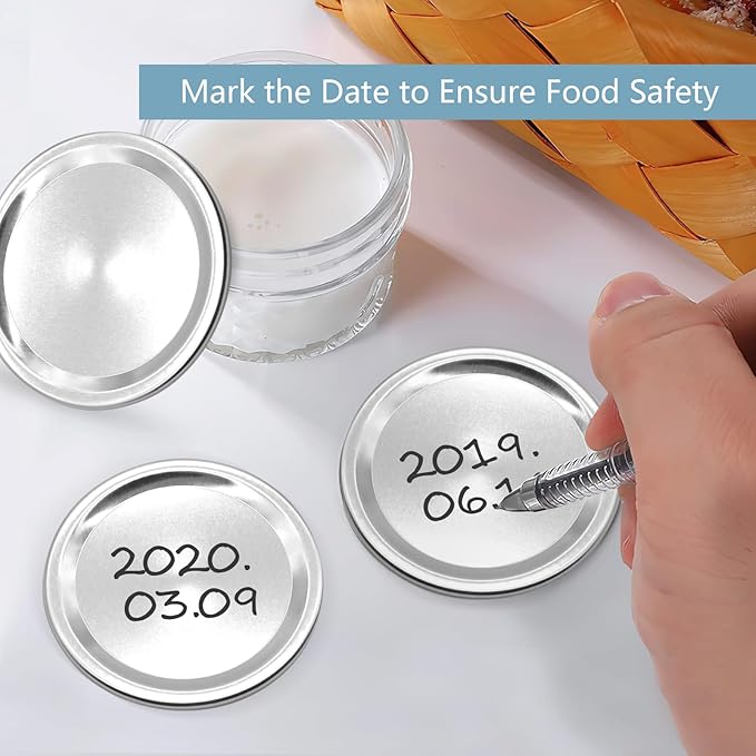 130 Pcs Regular Mouth Canining Lids (70 MM/2.76 Inch), Leak Proof Split-Type Metal Canning Jar Lids for Ball Kerr, Food Grade Material, 100% Fit & Airtight for Regular Mouth Mason Jar