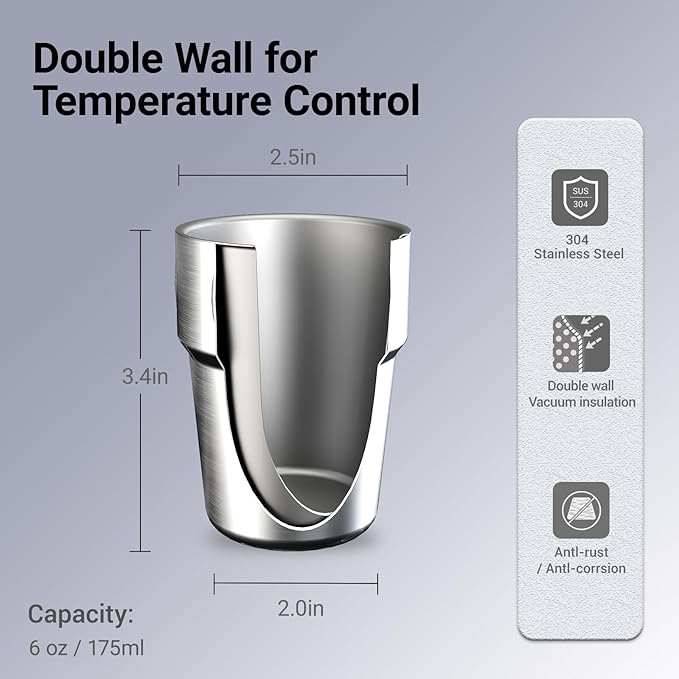 Hybrid Cocktail Shaker Set with Stackable Cups | Vacuum Insulated Stainless Steel Martini Shaker & Bartender Tools | Travel-Ready Kit | 30oz | Gold