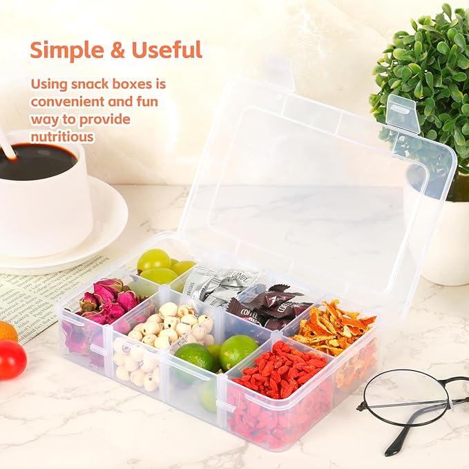 AQSXO Box Container for Kids, 8 Compartments Snack Containers Reusable Meal Prep Lunch Containers.