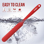 Walfos Silicone Jar Spatula - 600ºF Heat Resistant Kitchen Spatulas(2pcs), Strong Steel Core & One-Pieces Design,Mixing Batter & Cake Cream Spatulas, for Cooking & BPA Free & Dishwasher Safe, Red
