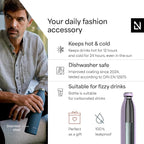 LARS NYSØM Stainless Steel Insulated Water Bottle 12oz 17oz 25oz 34oz 51oz | Insulated Thermo Flask for Hot and Cold Beverages | Leakproof Drinking Bottle (Lavender Purple, 25.4oz)