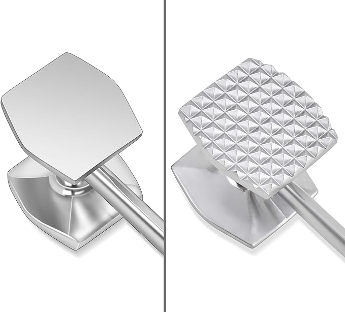 Aliglow Meat Tenderizer Hammer/Mallet Tool/Pounder For Tenderizing and Pounding Steak,Beef And Poultry. Solid Metal Construction With Rubber Comfort Grip Handle