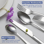 40 Piece Silverware Set Service for 8, EIUBUIE Premium Stainless Steel Cutlery Set, Mirror Polished Flatware Sets with Pattern Handle, Modern Kitchen Eating Utensils Sets Include Spoons Forks Knives