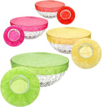 Boao 100 Pieces Bowl Covers Reusable Elastic Plastic Wrap for Food Storage Fresh Colorful Translucent Food Bowl Covers for Dish Plate Cup Bread Proofing for Family Outdoor Picnic Sourdough Baking