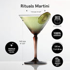 Rituals Martini Glasses Set Cocktail Glass Set Premium Glassware Set, for Bar Martini, Cosmopolitan, Gimlet, Gin, and Cocktails, Fancy Manhattan Glasses, Martini Glasses Set of 2-8oz