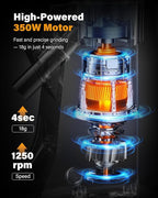 SHARDOR 64mm Flat Burr Commercial Coffee Grinder, Precision 100-Level Grind Settings, LED Touchscreen Interface, Die-Cast Aluminum Housing, 17.6oz Hopper, Anti-Static Technology