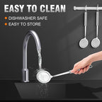 Walfos Skimmer Spoon,304 Stainless Steel Fine Mesh Strainer,Foam Strainer Oil Filter,Ultra Fine Mesh Strainer Perfect For Separation Of The Floating Foam,Fat,Set fo 2