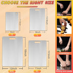 Katuchef Titanium Cutting Board 100% Pure Titanium Cutting Boards for Kitchen Non Toxic, Double-Sided Medical-Grade Hygiene Durable Non Moldy Dishwasher Safe Meat Fruit metal Board (1PC 8x11.5 Inch)