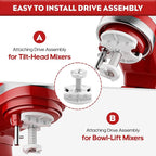 Ice Cream Maker Attachment for Kitchenaid Stand Mixers, Compatible with 4.5Qt to 7Qt for Kitchenaid Mixers, 2-Quart Capacity, Sorbet Gelato & Ice Cream Maker for Kitchenaid Mixer Attachments, White