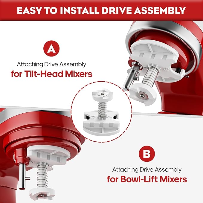 Ice Cream Maker Attachment for Kitchenaid Stand Mixers, Compatible with 4.5Qt to 7Qt for Kitchenaid Mixers, 2-Quart Capacity, Sorbet Gelato & Ice Cream Maker for Kitchenaid Mixer Attachments, White