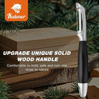 304 Stainless Steel Multi-Function Kitchen Peeler - With Solid Wood Handle, Sharp Durable Blade, Effortlessly Peels Vegetables and Fruits, Essential Kitchen Tool（ Type I）