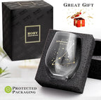 HOHY Capricorn Wine Glass - 20oz Golden, Stemless Zodiac Sign Constellation Glass, Astrology Gift for Women & Men
