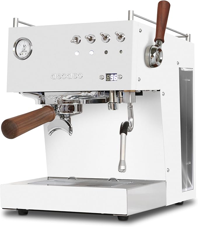 Ascaso Steel DUO PLUS Espresso Machine | PID | Programmable | Volumetric Controller | Dual Thermoblock | 120V | (White)