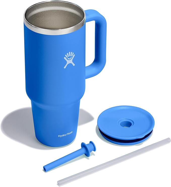 Hydro Flask 40 Oz Travel Tumbler with Handle, Lid and Straw - Insulated Stainless Steel in Cascade