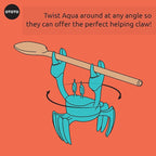 OTOTO Aqua the Crab Silicone Utensil Rest - Silicone Spoon Rest for Stove Top - BPA-Free, Heat-Resistant Kitchen and Grill Utensil Holder - Non-Slip Spoon Holder Stove Organiser and Steam Releaser