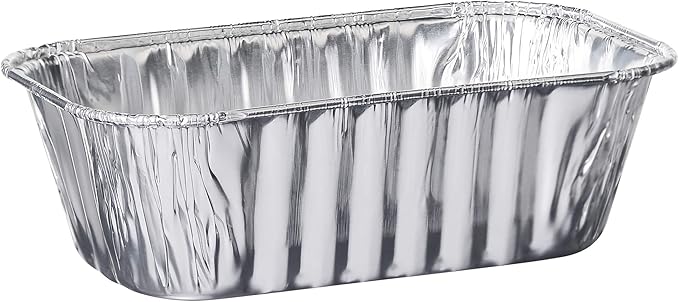PLASTICPRO [1 Lb 100 Pack Disposable Loaf Pans Aluminum Tin Foil Meal Prep Bakeware - Cookware Perfect for Baking Cakes, Bread, Meatloaf, Lasagna 1 Pound 6'' X 3.75'' X 2''