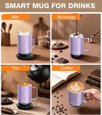 Self-Heating Coffee Mug T1, 16oz Rechargeable Heated Coffee Mug, Smart Coffee Warmer Mug with App-Controlled,Advanced Temperature-Controlled Heating Coffee Gifts for Women Men Coffee Lover