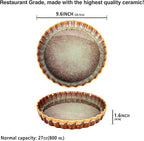 Large Quiche Tart Pans Pan, 27 oz Ceramic Au gratin pans, Fluted Ruffled Edge for Quiche Baking Dish/Pie Pan - Oven, Microwave, Freezer and Dishwasher safe - Great Gift for Bakers 9.6 Inch