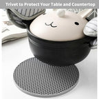 Silicone Trivet Mats, Silicone Pot Holders for Hot Pots and Pans, Heat Resistant Counter Mats for Tables, Countertops, Spoon Rest and Large Coasters, 4 Pack Gray Trivets for Hot Dishes