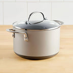 Anolon Achieve Hard Anodized Nonstick Saucepot with Lid, Aluminum, 4 Quart, Silver