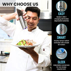 My Chef Tools - Electric Salt and Pepper Grinder Set - Rechargeable Automatic Salt Pepper Mill - USB C Charging - LED Light Illumination - Adjustable Coarseness - 2 Pack Silver