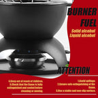 Artestia 5-Cup Cast Iron Fondue Pot for Chocolate, Cheese Fondue Pot with 6 Colored Forks for Fondue Party, 4-6 Person, Black