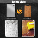 Katuchef Titanium Cutting Board 100% Pure Titanium Cutting Boards for Kitchen Non Toxic, Double-Sided Medical-Grade Hygiene Durable Non Moldy Dishwasher Safe Meat Fruit metal Board (1PC 8x11.5 Inch)