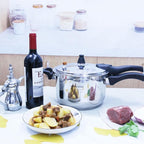 Stainless Steel Pressure Cooker with Steamer Basket Faster Cooking and Safety Pressure Release (11-Liter)