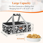 Lifewit Casserole Carrier for Hot or Cold Food, Insulated Casserole Baking Dish Bag Food Carrier, Lasagna Holder for Potluck/Parties/Picnic/Cookouts, Fits 9"x13" Baking Dish, Black