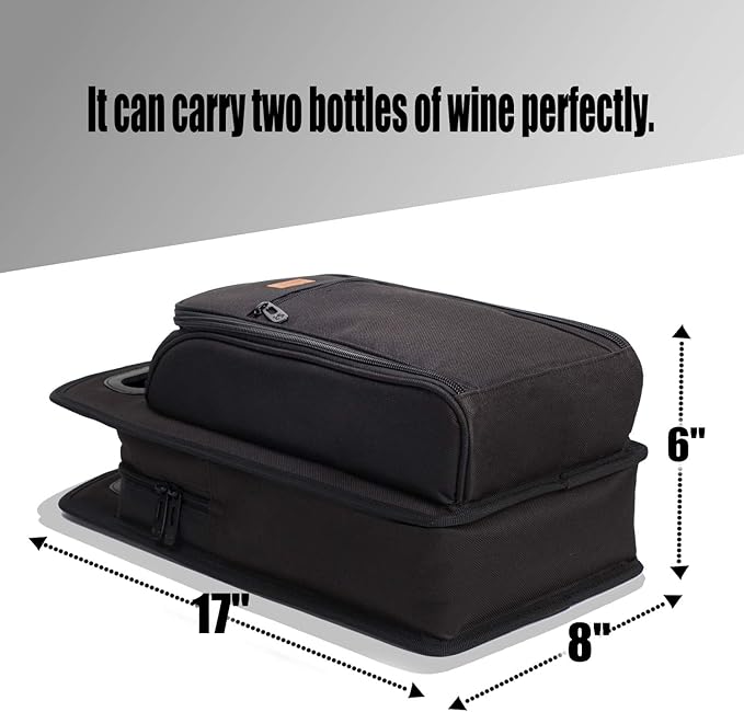 ALLCAMP 6 Piece Wine Travel Bag and Insulated Wine Carrier Tote Carrying Cooler Bag with Handle,Great Gift for Wine Lover