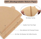 Coffee Filters 2, 200PCS V60 Coffee Filters, Unbleached Natural Brown Pour Over Cone Paper Reusable Filter 2-4 Cup, Fits for Pour Over and Drip Coffee Maker Home, Coffee Shop, Small Business