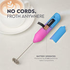 Zulay Kitchen Milk Frother Handheld with 2 Duracell AA Batteries – Electric Drink Mixer for Coffee, Lattes, Cappuccinos, Matcha & Hot Chocolate – Portable Foam Maker & Coffee Bar Accessory