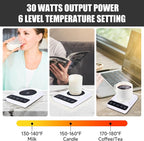Mug Warmer - Electric Coffee Mug Warmer with Timer,Coffee Cup Warmer for Desk Auto Shut Off,Smart 6-Temperature Control, Coffee Accessories for Coffee Lovers, White
