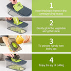 Cambom Mandoline Slicer Vegetable Slicer With 2 L Container for Potatoes, Tomatoes, Cucumbers, Carrots With 10 Blades White