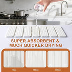 Stone Dish Drying Mat for Kitchen Counter,16"x12",Roll Up Self Drying Dish Mat with Water-Guiding Grooves, Natural Diatomite Quick Dry Stone Mat for Dishes & Utensils