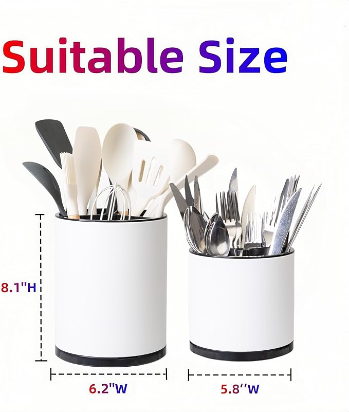 Utensil Holder,Extra Large Utensil Holder for Kitchen Counter, Silverware Organizer, Stainless Steel Storage Cooking Caddy Flatware Spoon Spatula Tool Cutlery Container(2 Set)