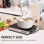 Nonstick Die Casting Stock Pot,6Qt Elegant Aluminum Ceramic Casserole with Lid, Induction Bottom