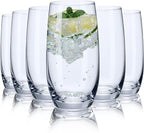 CUKBLESS Drinking Glasses Set of 6, Crystal Highball Water Glasses, Glass Cups for Water, Juice, Beverage, Mojito, Mixed Drinks, Cocktail Glass Set，13 Oz