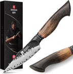 XINZUO Kitchen Paring Knife 4.2 Inch,Razor Sharp Hand Forged Damascus Steel Small Kitchen Knife For Peeling Coring Fruit With Ergonomic Handle