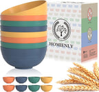 Homienly Bowls for Kitchen Cereal Bowls Wheat Straw Bowls 8 PCS Unbreakable Lightweight Bowl Set Microwave and Dishwasher Safe Bowl,Reusable Bowl Set for Serving Soup,Oatmeal,Ramen,Salad(Multi, 26 OZ)