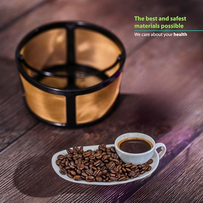 Reusable Keurig Mesh Coffee Filter Basket for K Duo, K-Duo Essentials, Keurig Duo Hot & Iced Coffee Makers by PureHQ – Refillable Gold Tone Carafe Filter for Ground Coffee