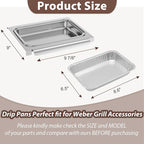 67047 Oil Catch Pan with 6415 15-Pack Aluminum Pan Liners for Weber Spirit I&II 200 and 300 Gas Grills, 83156 Grease Drip Tray Liners Parts for Weber Genesis I&II LX200/300 Series,for Weber Traveler